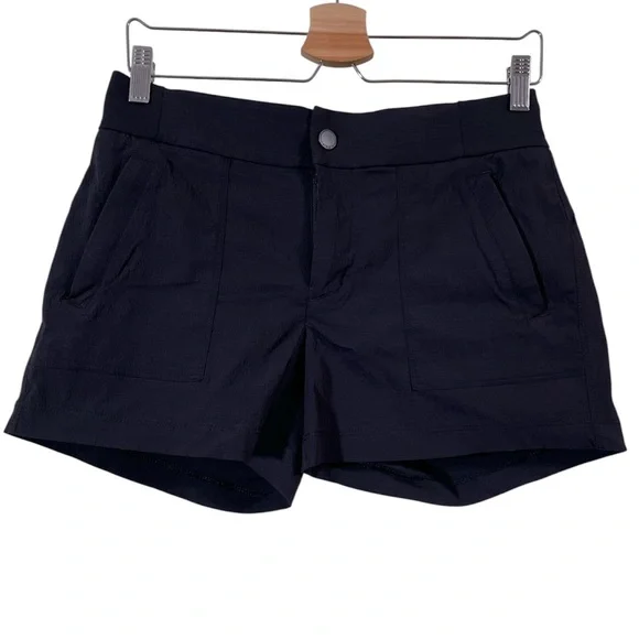 Athleta Shorts Womens Black Size 4 Trekkie Ripstop Trail Hiking Nylon Active - Picture 2 of 12